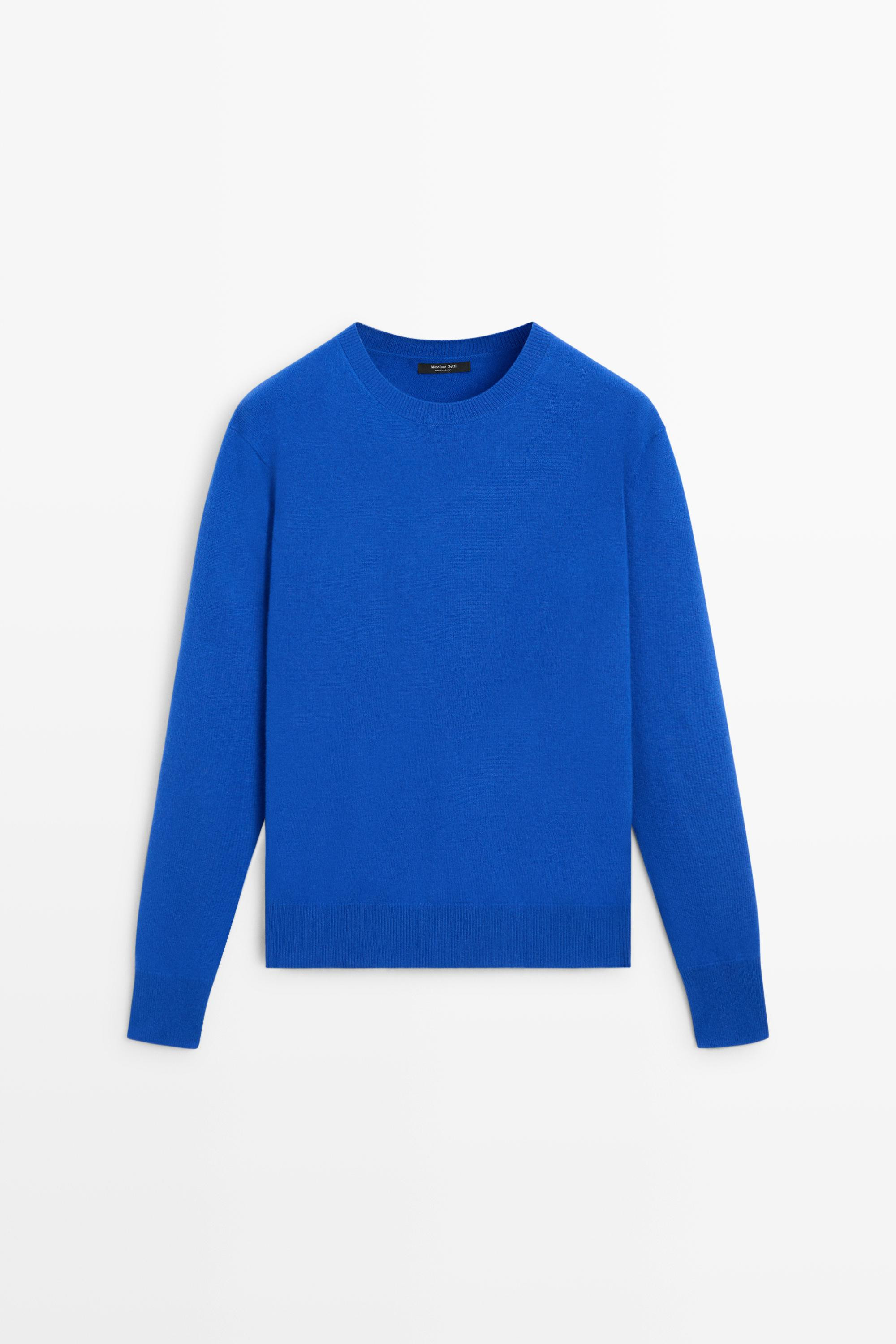 Wool blend crew neck knit sweater | Massimo Dutti US