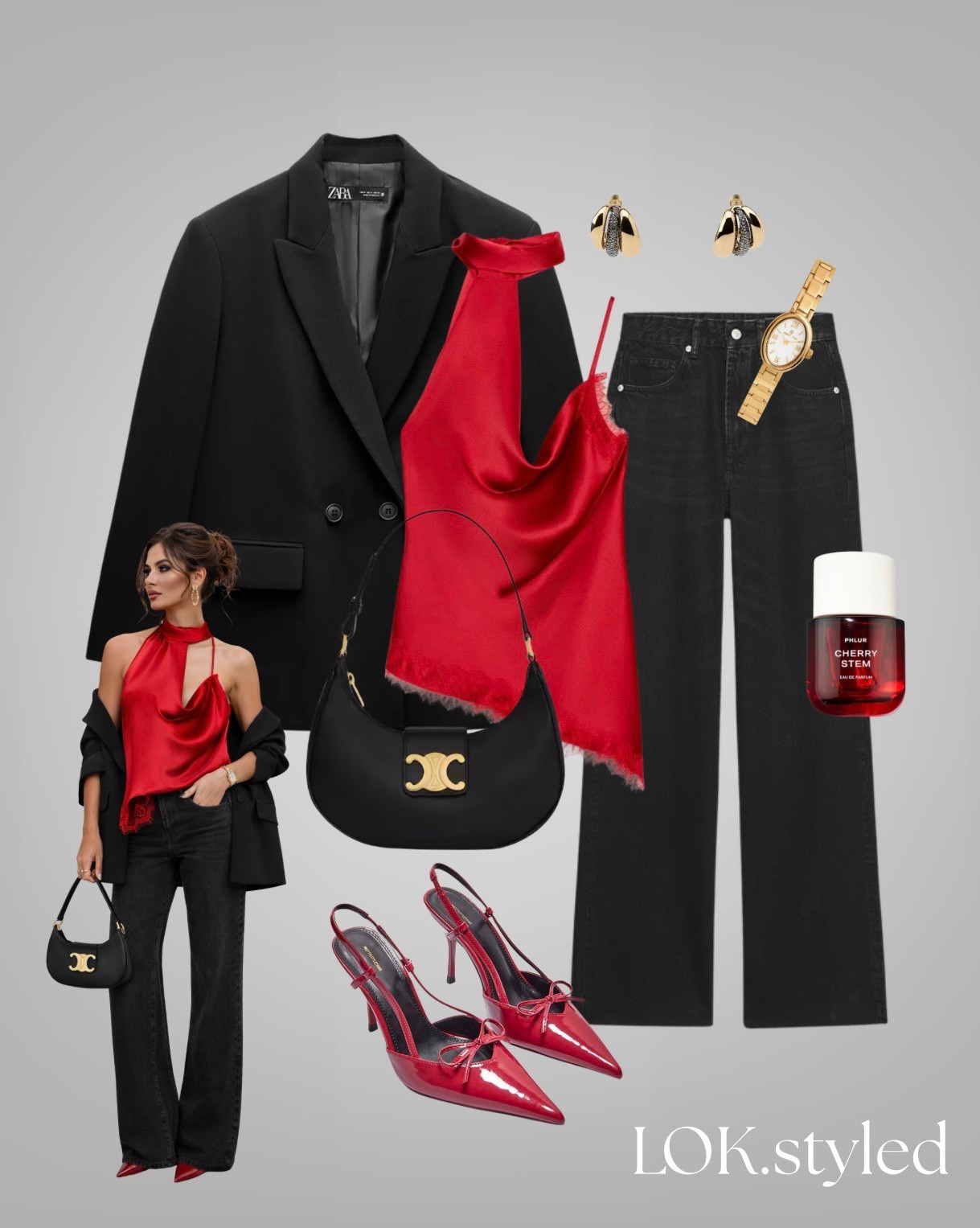 Valentines outfit, red satin top, lace, black jeans, black bag, Zara, Celine, asos, date night

#LTKdatenight #LTKuk #LTKstyletip