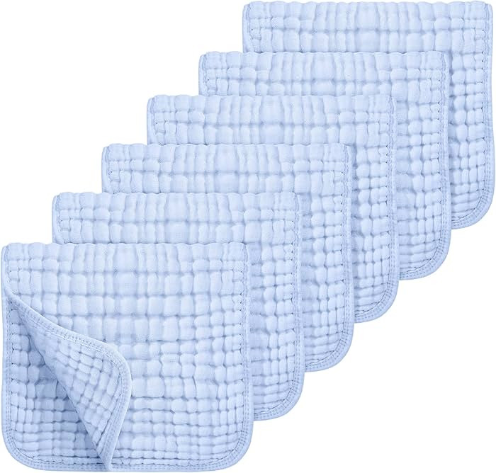 Looxii Muslin Burp Cloths 100% Cotton Muslin Cloths Large 20''x10'' Extra Soft and Absorbent 6 Pa... | Amazon (US)