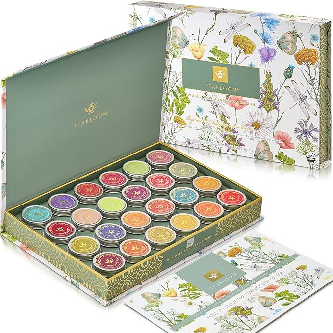 Teabloom Exceptional Organic & Kosher Certified Loose Leaf Tea Chest, World's Largest Tea Collect... | Amazon (US)