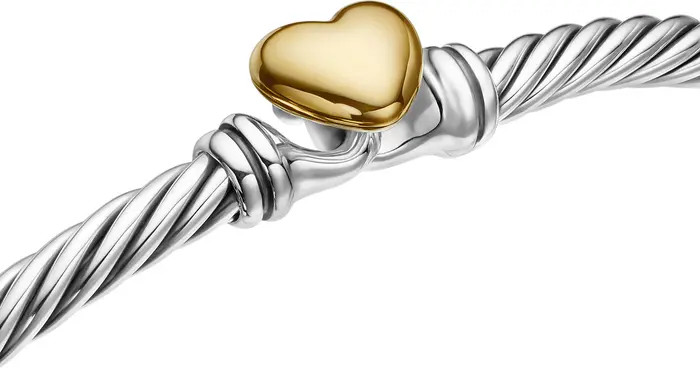 Cable Collectibles® Heart Bracelet with 18K Gold, 3mm | Nordstrom