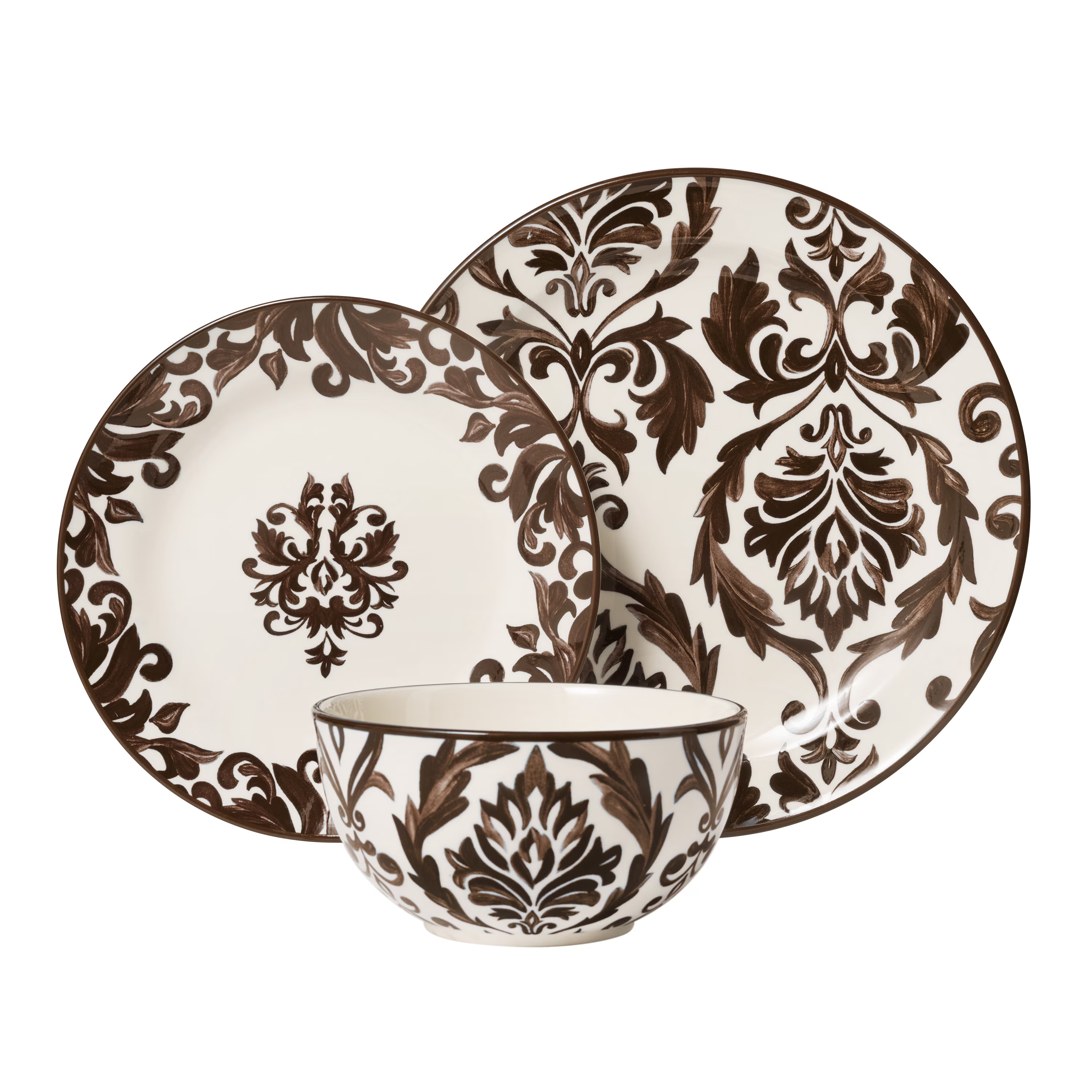 The Pioneer Woman Audrey 12-Piece Stoneware Dinnerware Set, Brown - Walmart.com | Walmart (US)