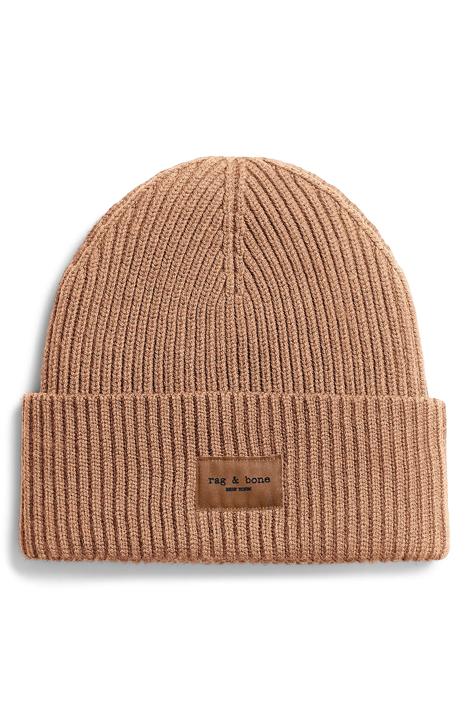 Blake Logo Patch Wool Blend Rib Beanie | Nordstrom