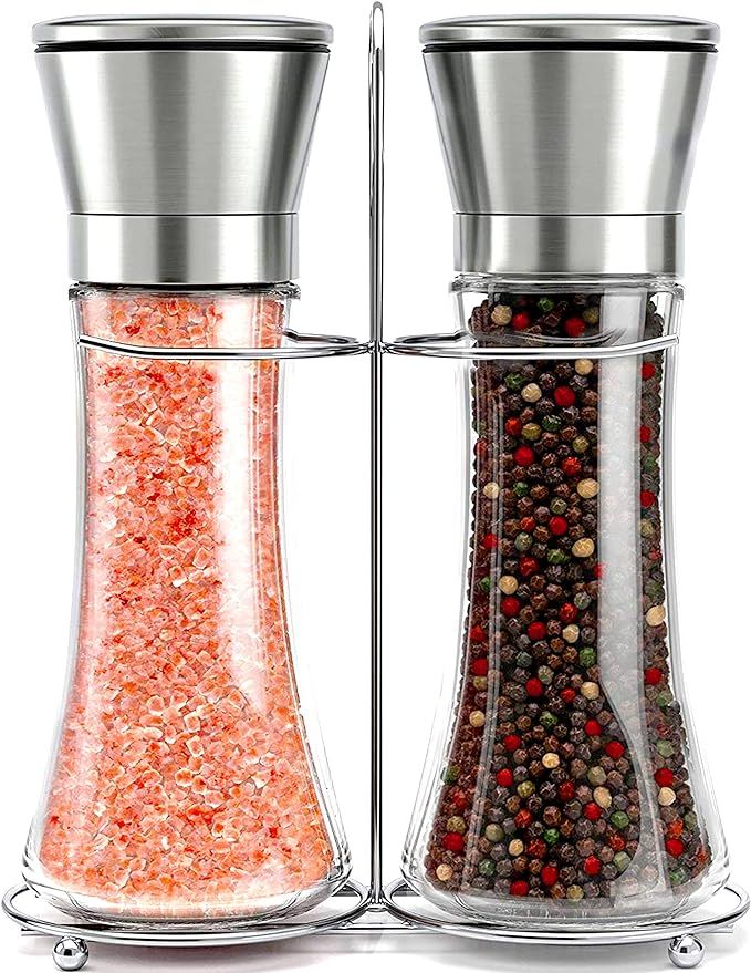 Willow & Everett Stainless Steel Salt and Pepper Grinder Set -Tall Shaker, Adjustable Coarseness,... | Amazon (US)