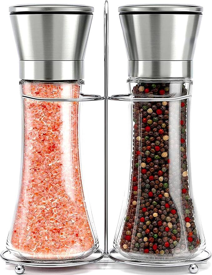 Willow & Everett Stainless Steel Salt and Pepper Grinder Set -Tall Shaker, Adjustable Coarseness,... | Amazon (US)