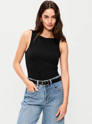 Hug Double-Layer Boat-Neck Top | Old Navy (US)