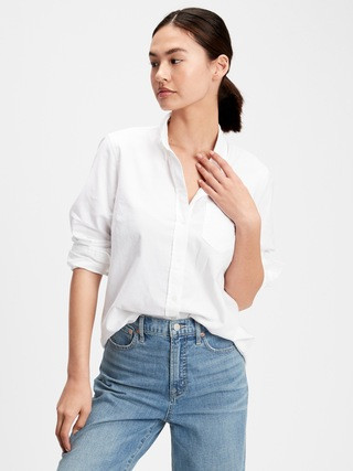 Fitted Boyfriend Shirt in Oxford | Gap Factory