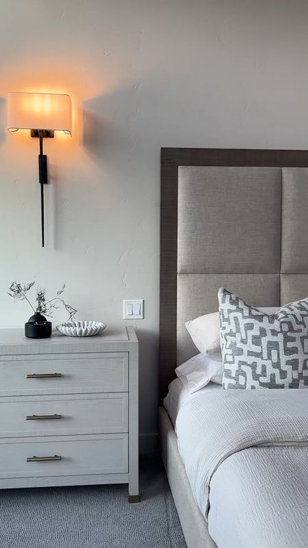 Shop this chic bedroom! I love the modern finishes of this streamlined look. The geometric pattern on the pillows make the space pop!

#LTKstyletip #LTKVideo #LTKhome