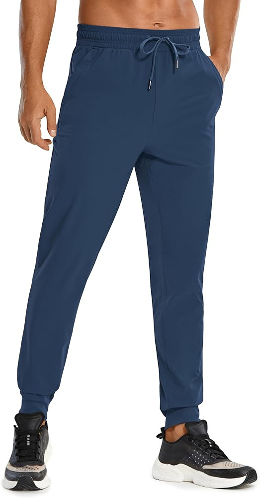 CRZ YOGA Athletic Joggers for Men Lightweight Water Resistant Outdoor Workout Pants with Zip Pock... | Amazon (US)