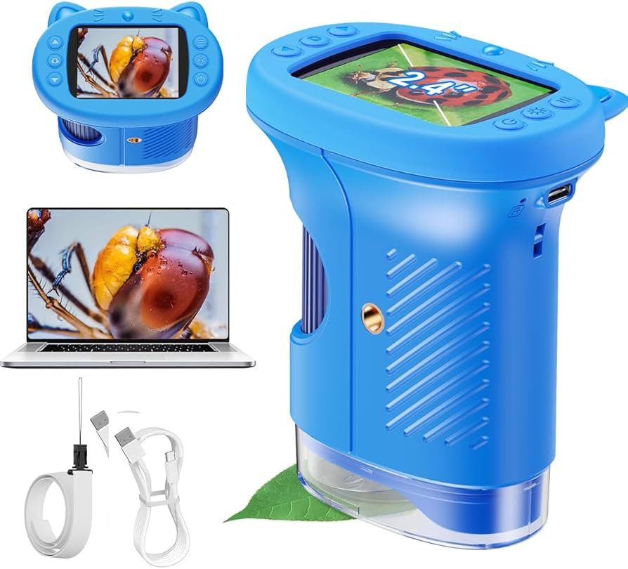 1000X Handheld Digital Microscope for Kids, 4K Kids Microscope with 2.4" Screen, 200\u20131000X M... | Amazon (US)