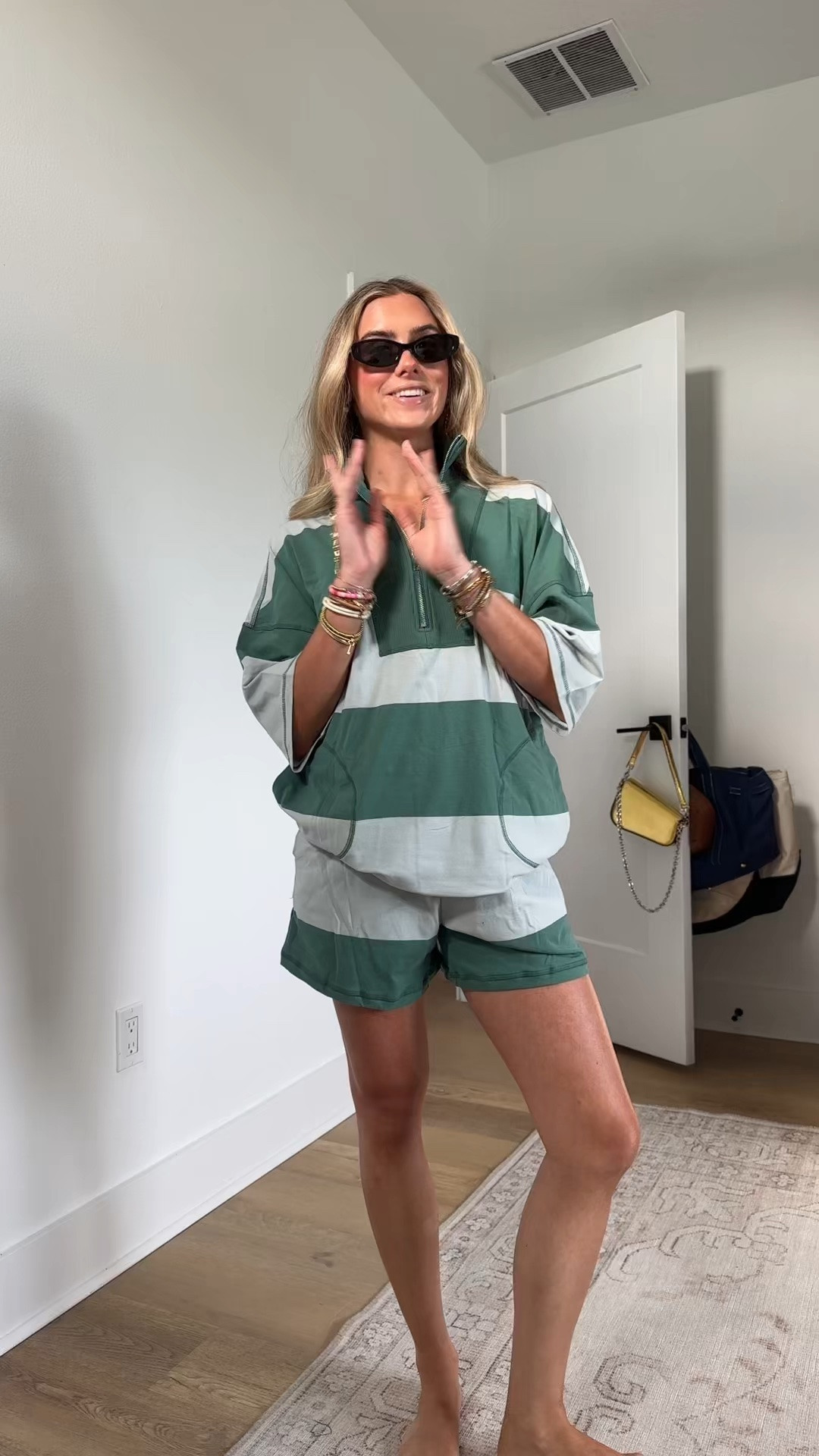 Amazon size XS Panadila Women Striped Workout Set Two Piece Outfit Tracksuit Oversized Lounge Set Top and Shorts Sets with Pockets

#LTKootd #LTKSaleAlert #LTKSeasonal