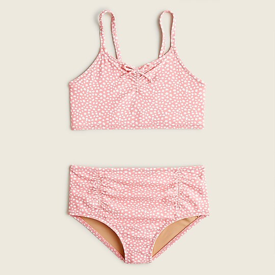 Girls' high-waisted two-piece in print with UPF 50+ | J. Crew US