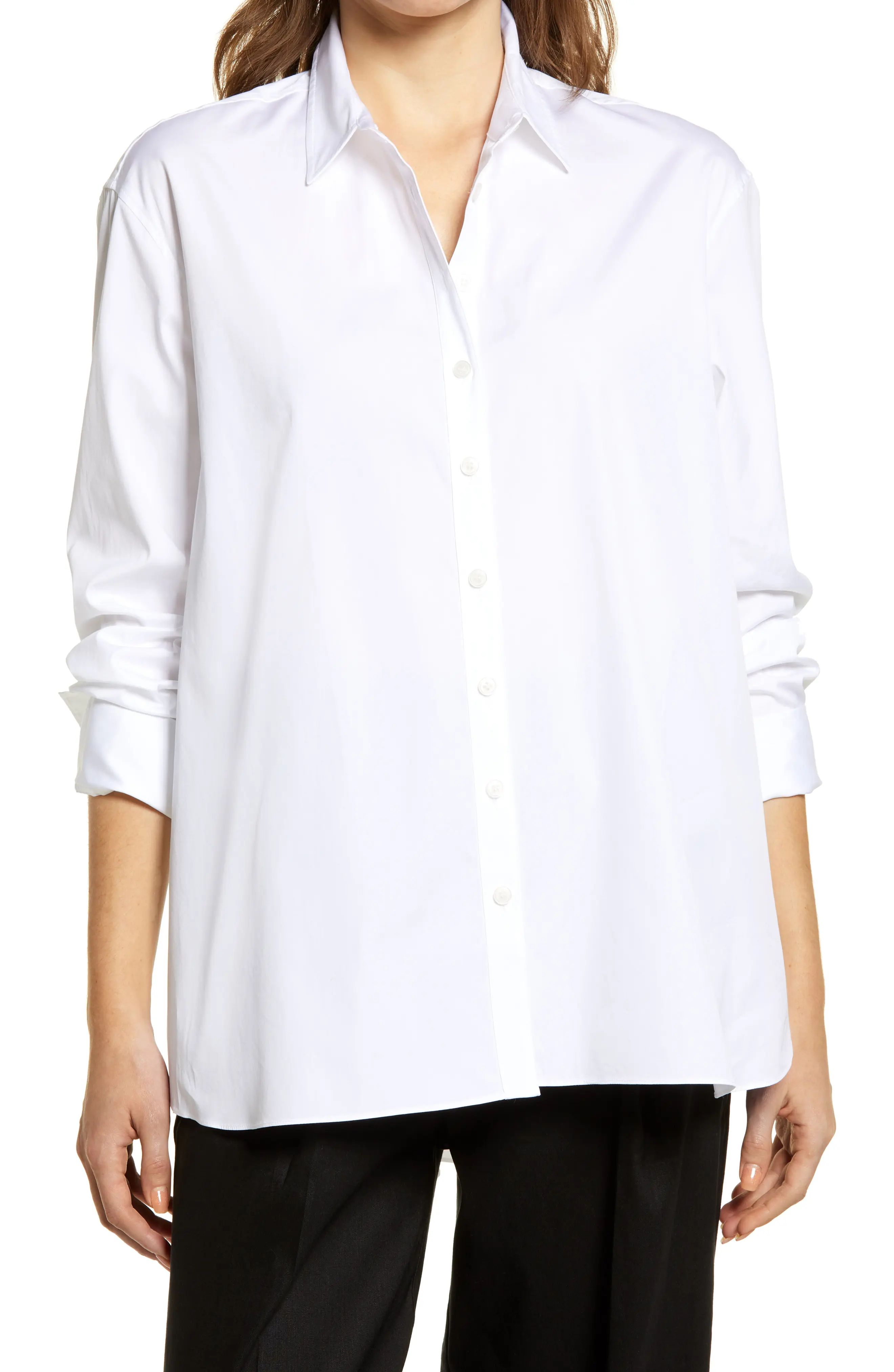 Women's Nordstrom Everyday Poplin Shirt, Size XX-Small - White | Nordstrom