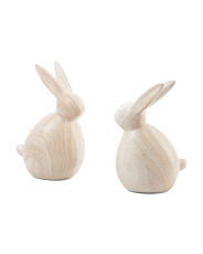 2pc Resin Bunnies With Wooden Finish | Easter | Marshalls | Marshalls
