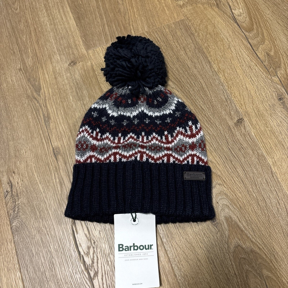 Barbour Case Fairisle Knitted Beanie Hat Blue Mens One Size Brand New Genuine | eBay UK