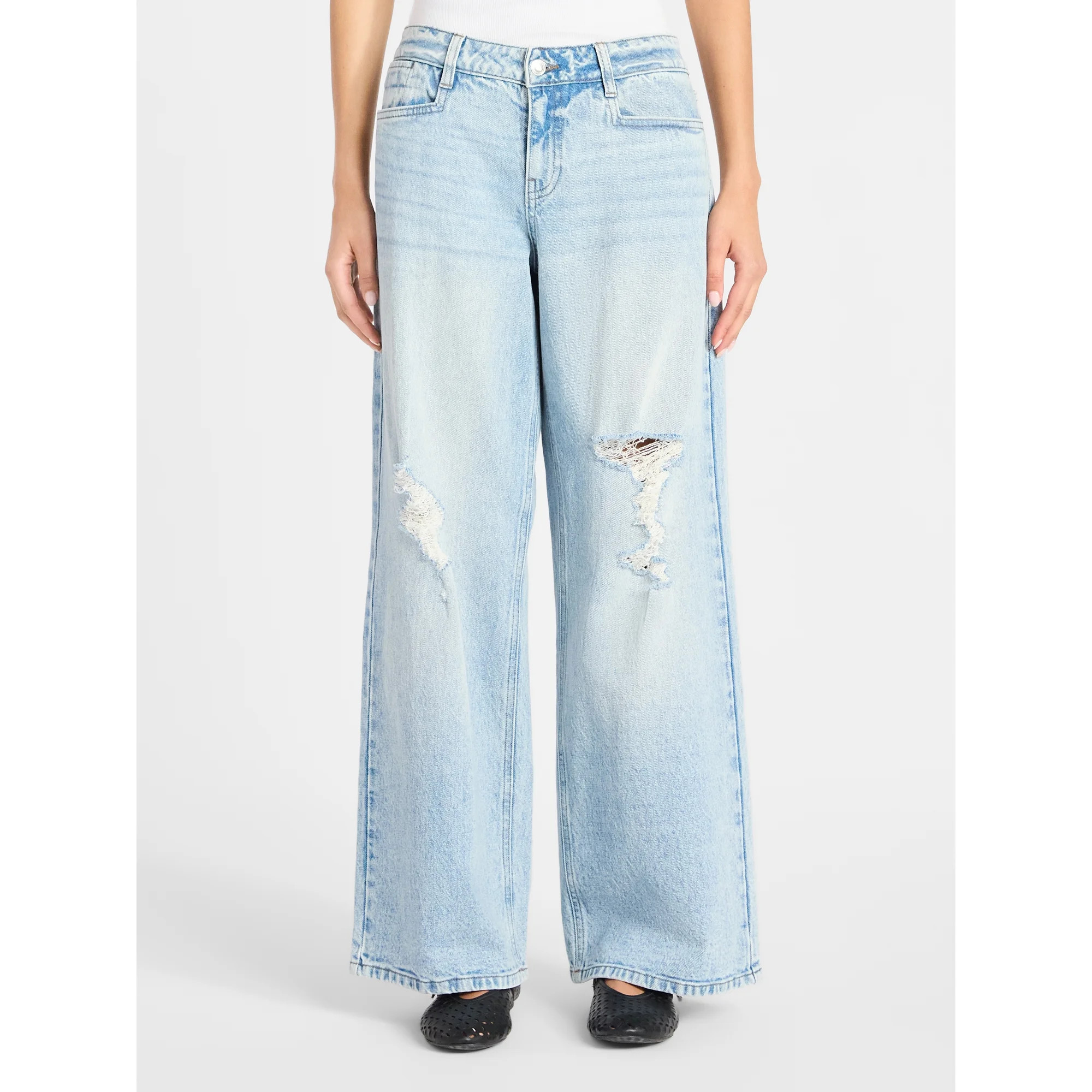 No Boundaries Distressed Denim Jeans, 30'' Inseam, Women’s | Walmart (US)