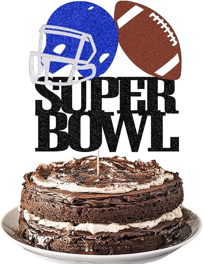 Super Bowl cake topper Decorations ，Rugby Ball Cake Toppers Decorations ，Sport Themed Game Da... | Amazon (US)
