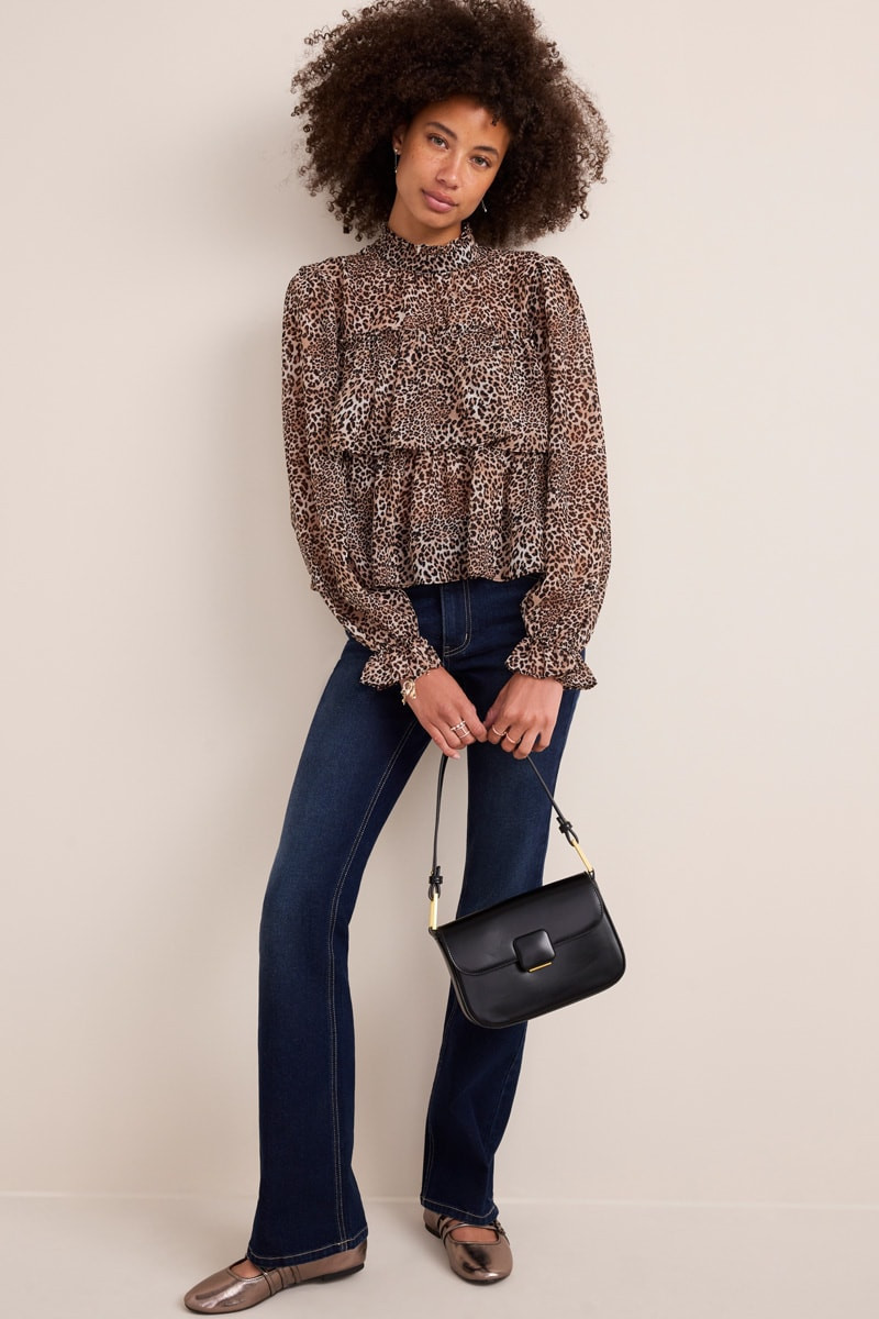 Gina Leopard Print Tiered Blouse | Francesca's