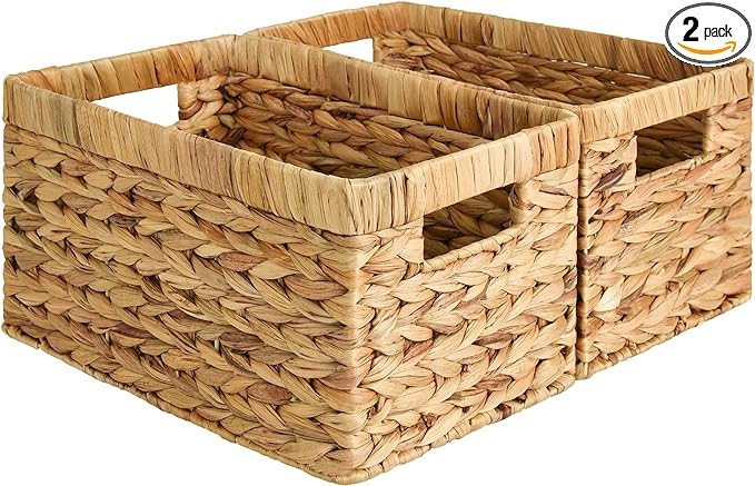 StorageWorks Wicker Basket, Baskets for Organizing, Storage Basket with Built-in Handles, Water H... | Amazon (US)