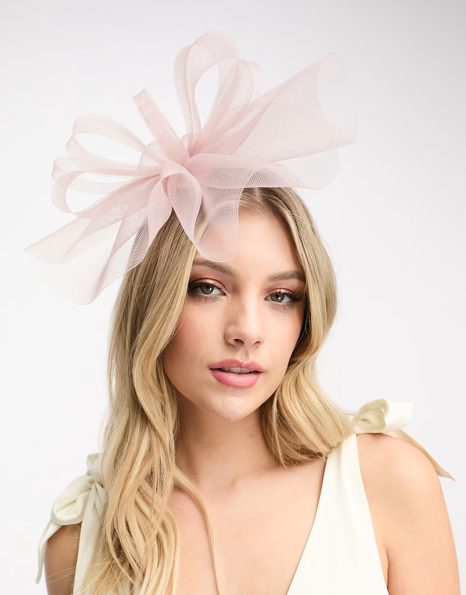 My Accessories London sculptural fascinator in blush pink | ASOS (Global)