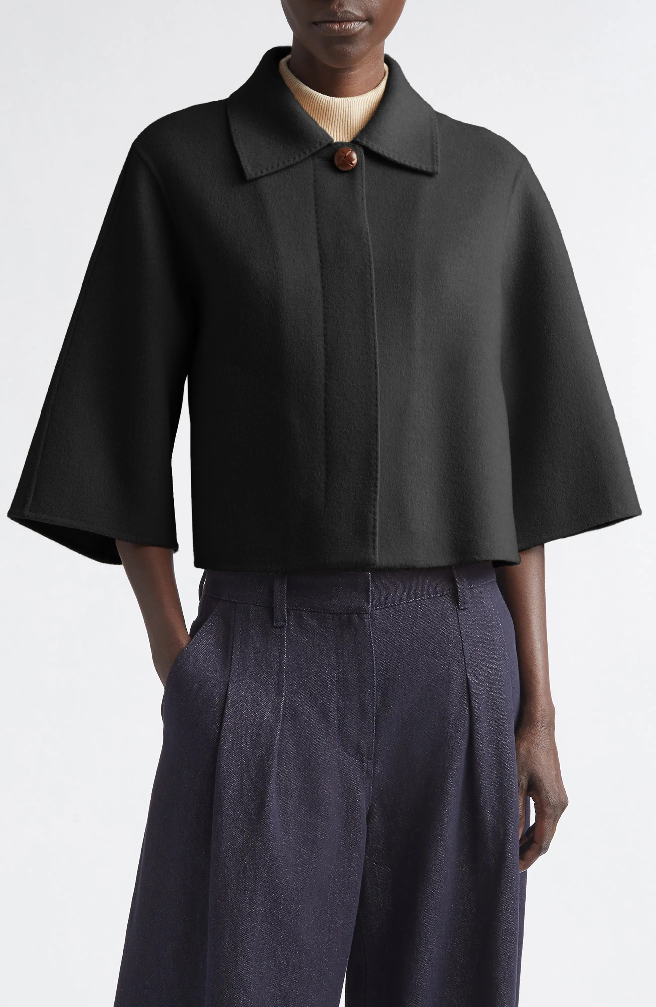 Double Face Wool & Cashmere Crop Jacket (Women) | Nordstrom | Nordstrom