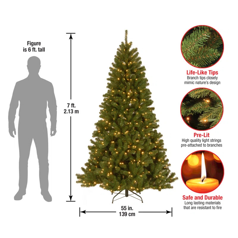 National Tree Company North Valley Spruce Tree with Clear Lights & Reviews | Wayfair | Wayfair North America