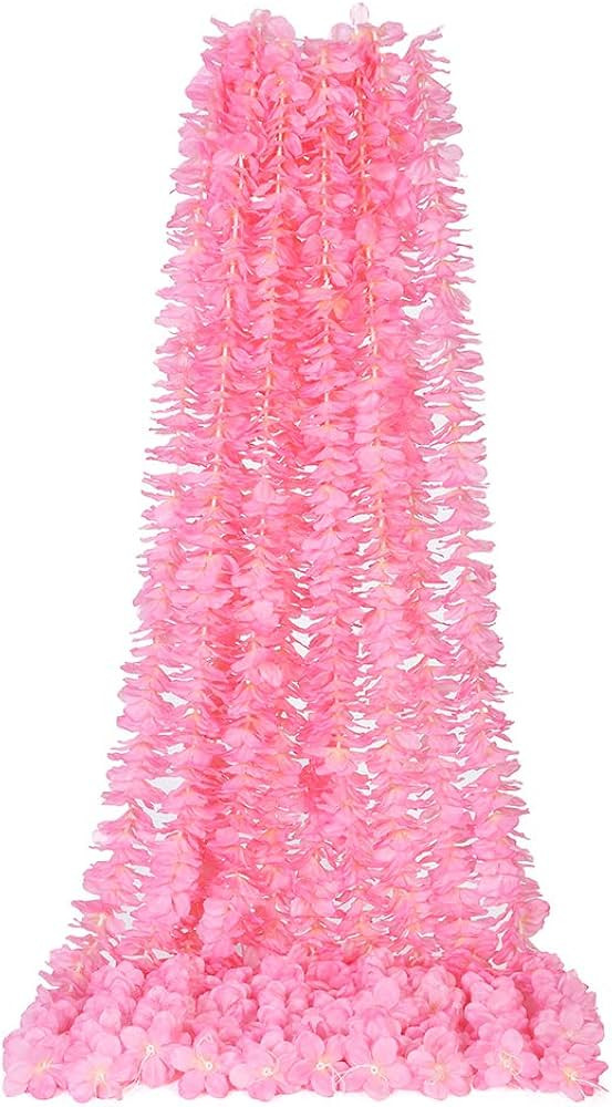 LUSHIDI 32.8Ft Artificial Silk Wisteria Vine Hanging Flowers Garland Home Outdoor Wedding Arch Ga... | Amazon (US)
