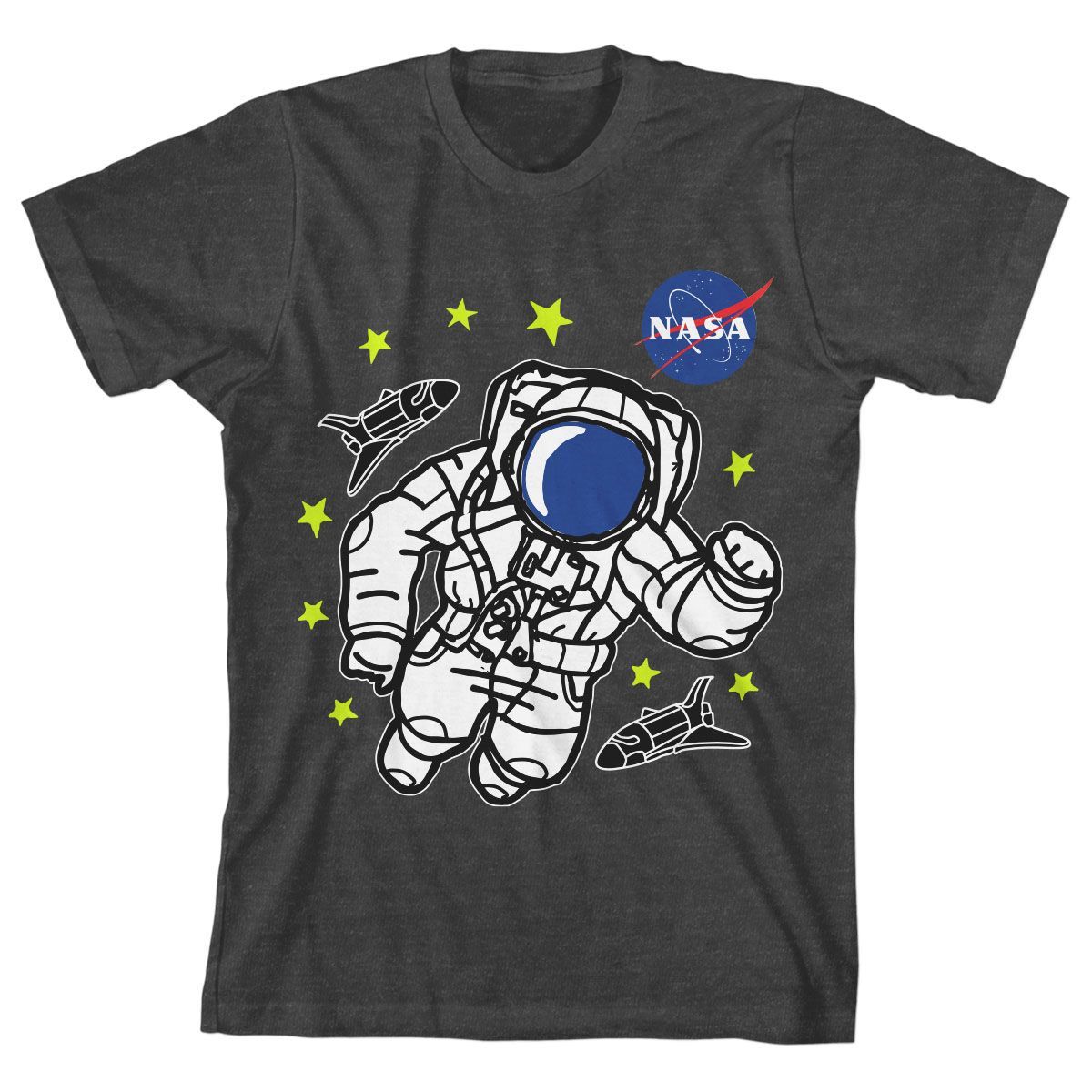 NASA Floating Astronaut I Need My Space Boy's Charcoal Heather T-shirt | Target