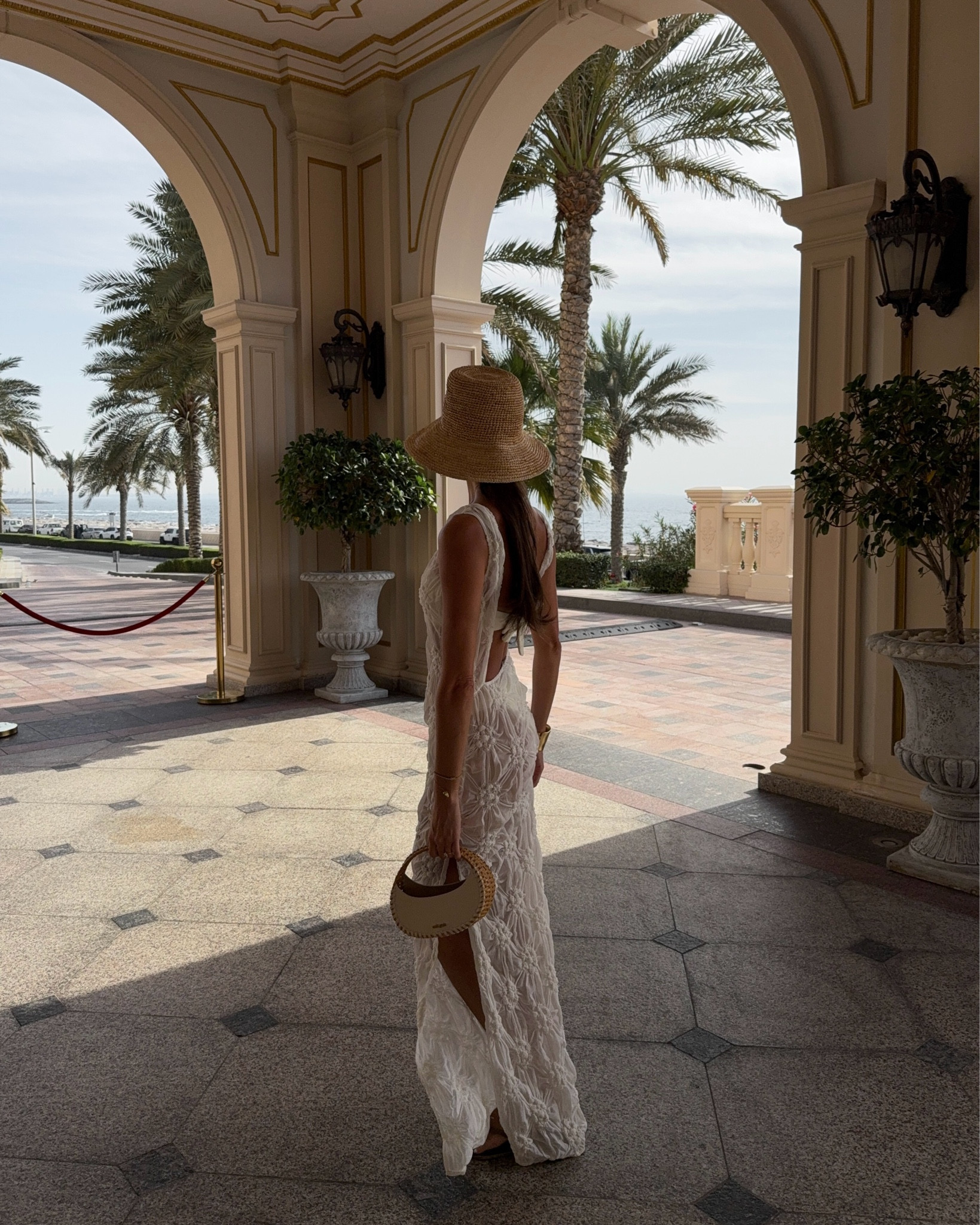 To the beach 🌊 

Maxi dress, bikini coverup, chic swim, swimwear, vacation style, holiday, beachwear, holidaywear, poolside, beach style, white dress, raffia bucket hat, backless dress, dubai style 

#LTKsummer #LTKstyletip #LTKswimwear