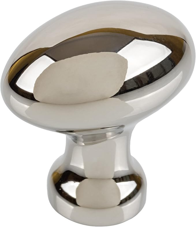 Hoosier Style Nickel Plated Oval Cabinet Door Knob | Handle for Antique Cabinet Door, Vintage Dre... | Amazon (US)