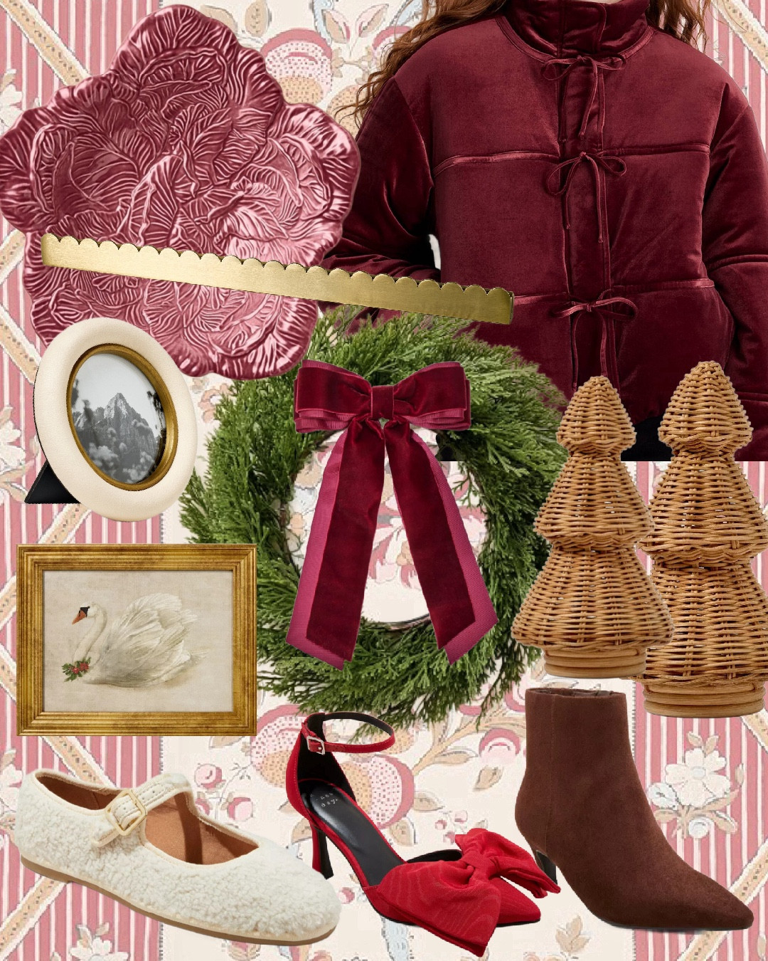 Target Finds! Rounded up all the cutest Holiday finds! 

Bow coat, platter, swan frame, picture frame, Sherpa flats, bow heels, boots, rattan Christmas trees, garland, wreath, Thanksgiving plates, Christmas card holder, women’s ruffle socks, target finds, affordable decor, affordable fashion, holiday outfits, Christmas finds, cable knit sweater, girls socks 