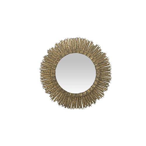 Ramona Antique Textured Gold 36-Inch Mirror | Bellacor