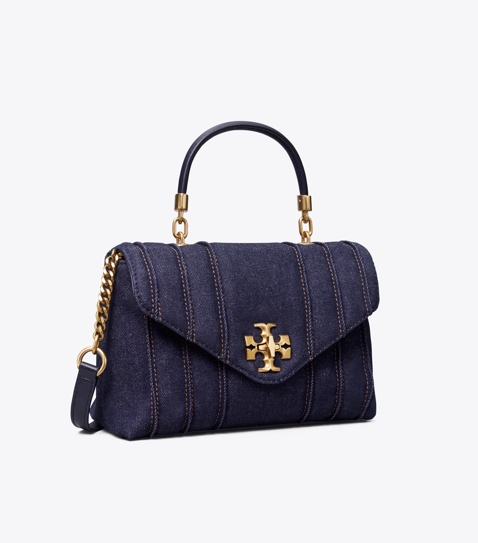 Kira Quilted Denim Small Satchel | Tory Burch (US)