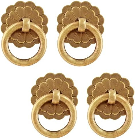 Jiozermi 4 Pcs Metal Ring Pull Handles, Cabinet Ring Knobs, Circle Drawer Pulls for Cabinet Drawe... | Amazon (US)