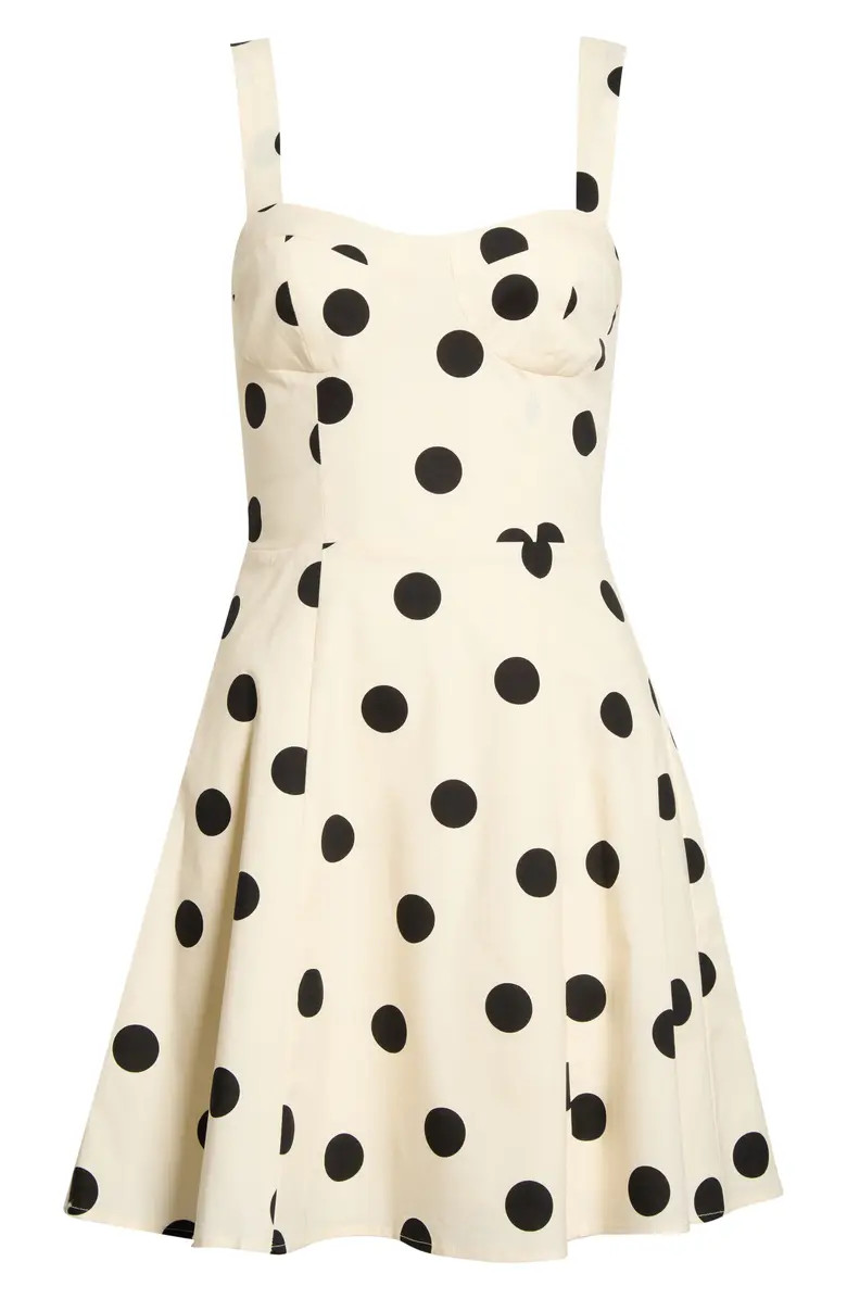 Marcy Polka Dot Stretch Cotton Bustier Minidress | Nordstrom
