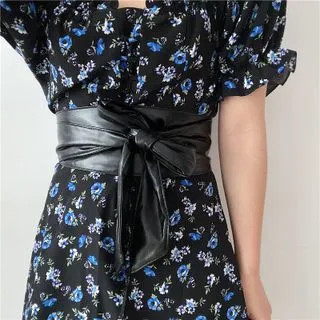 Wrap Faux Leather Belt Black - One Size | YesStyle Global