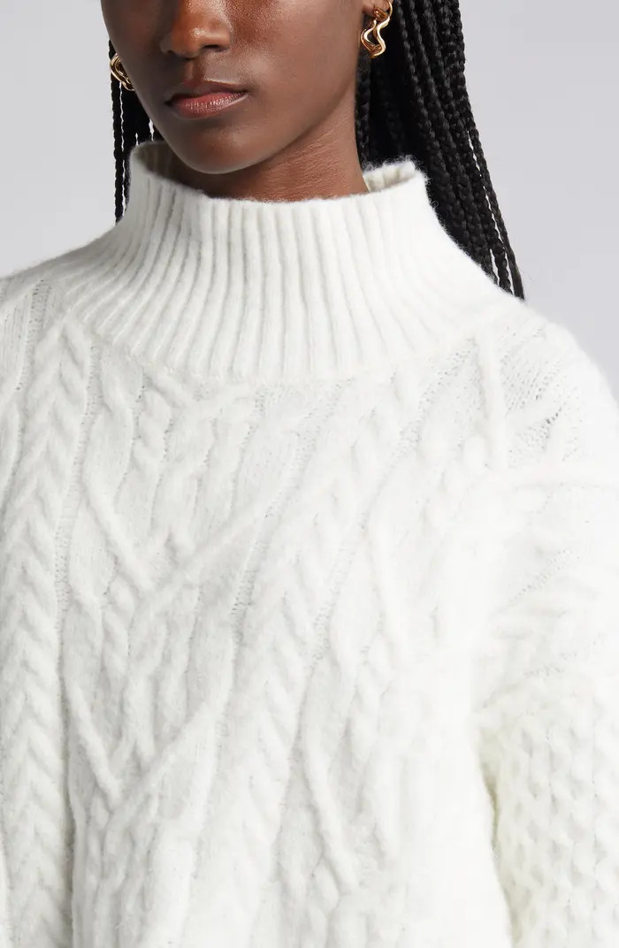Mock Neck Cable Knit Sweater | Nordstrom
