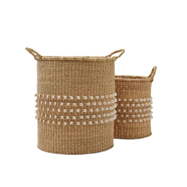 Seashell Tall Storage Basket | Cailini Coastal