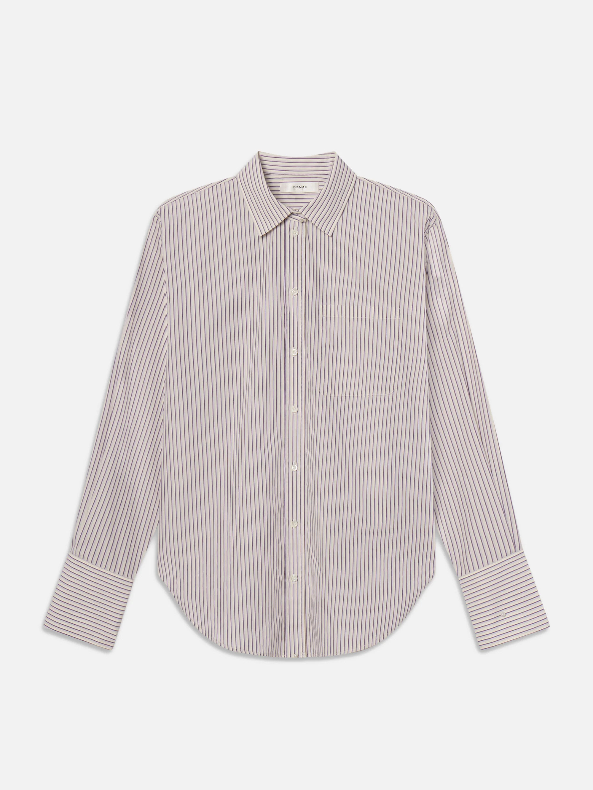 THE STRIPED BOY SHIRT AUBERGINE MULTI | Frame Denim