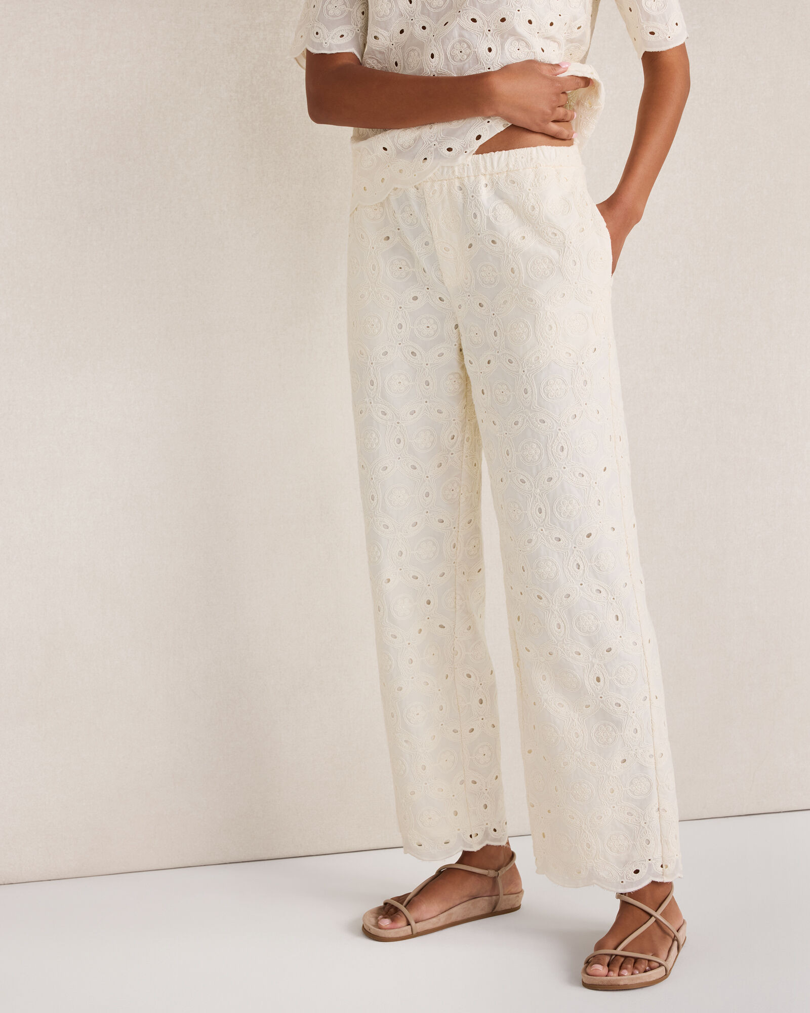 Organic Cotton Eyelet Pants | Haven Well Within