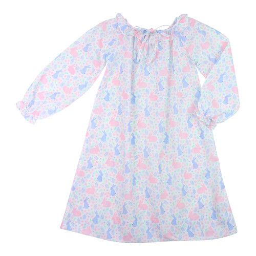 Pink And Blue Bunny Print Nightgown | Cecil and Lou