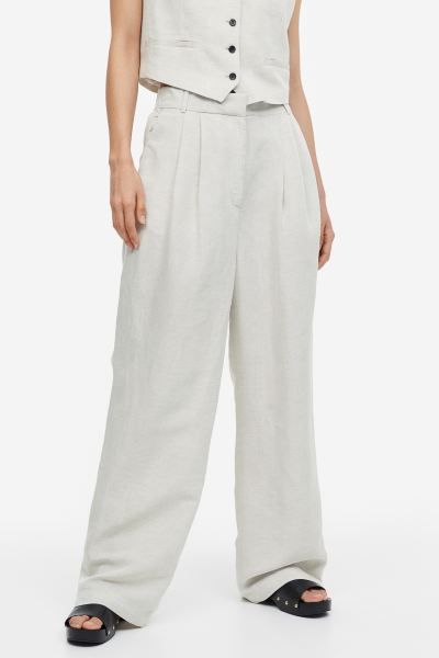 Wide linen-blend trousers | H&M (UK, MY, IN, SG, PH, TW, HK)