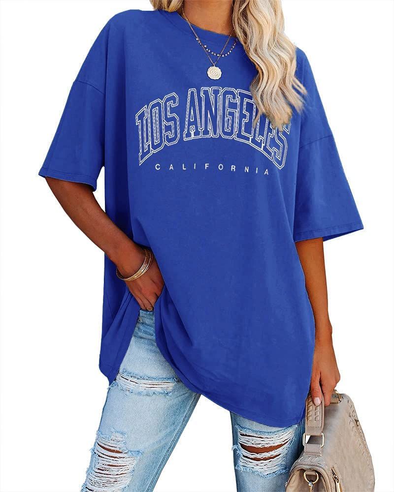 Womens Oversized Los Angeles California Graphic T Shirts Half Sleeve Summer Loose Casual Tees Tun... | Amazon (US)