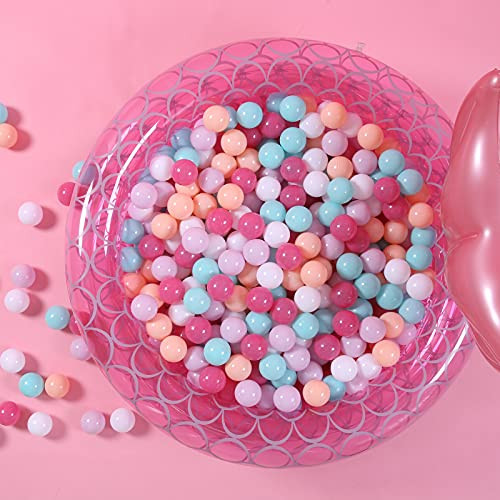 GOGOSO 100 Ball Pit Balls - Pink Soft Plastic Balls Phthalate Free BPA Free Play Balls for Ball Pool Birhtday Party Girls Kids with Storage Bag, 2.15inches | Amazon (US)
