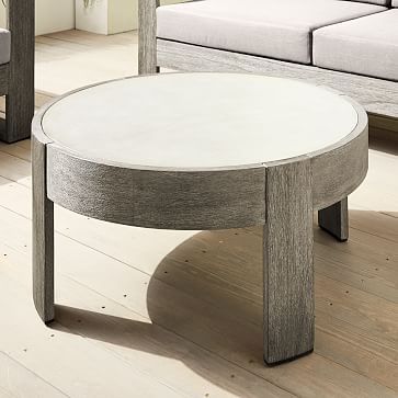 Portside Outdoor Round Concrete Coffee Table | West Elm (US)