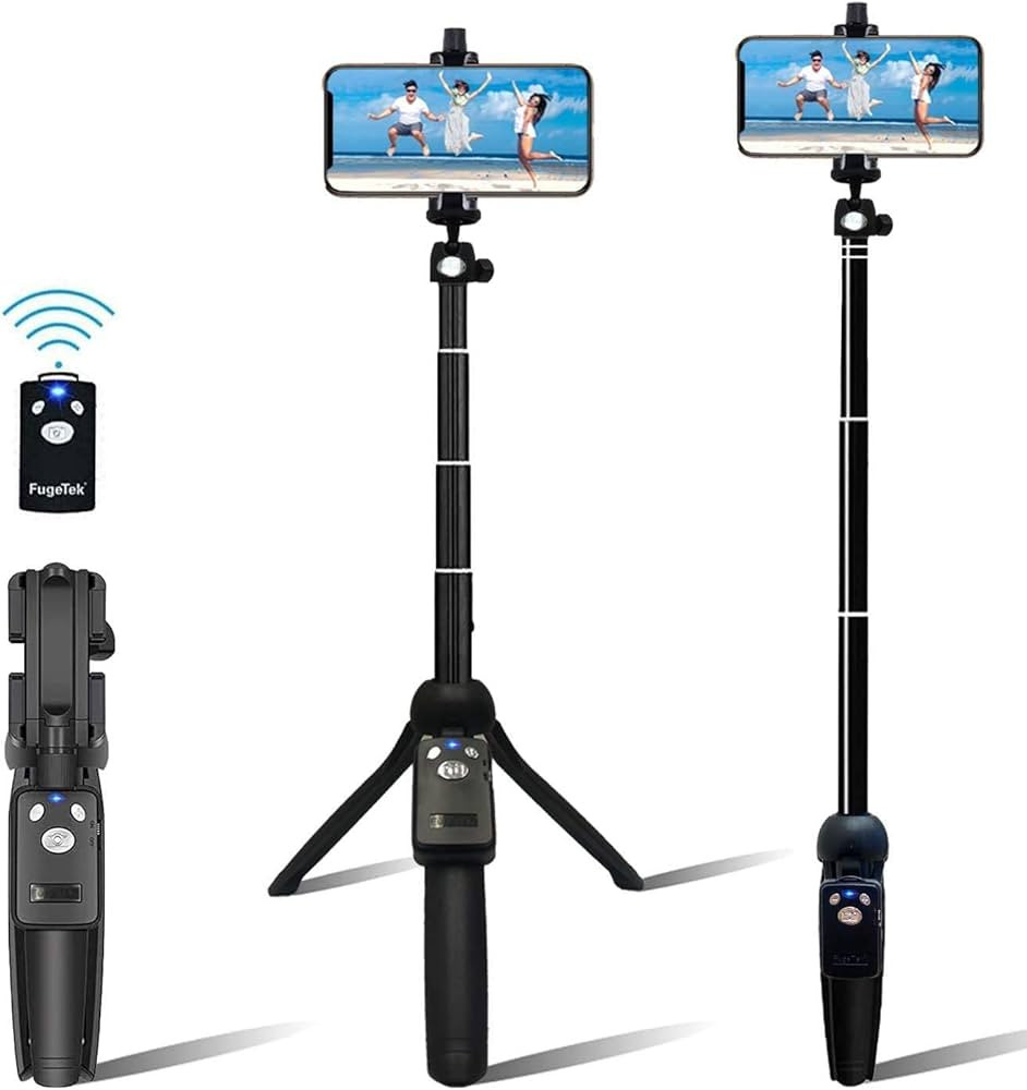 Fugetek 48" Compact Selfie Stick & Tripod, Extendable, Wireless Bluetooth Remote, Lightweight Alu... | Amazon (US)