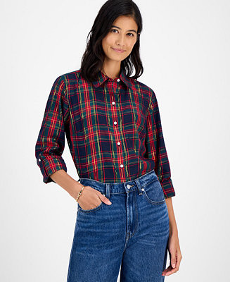 Tommy Hilfiger Women's Tartan Utility Shirt - Macy's | Macy's