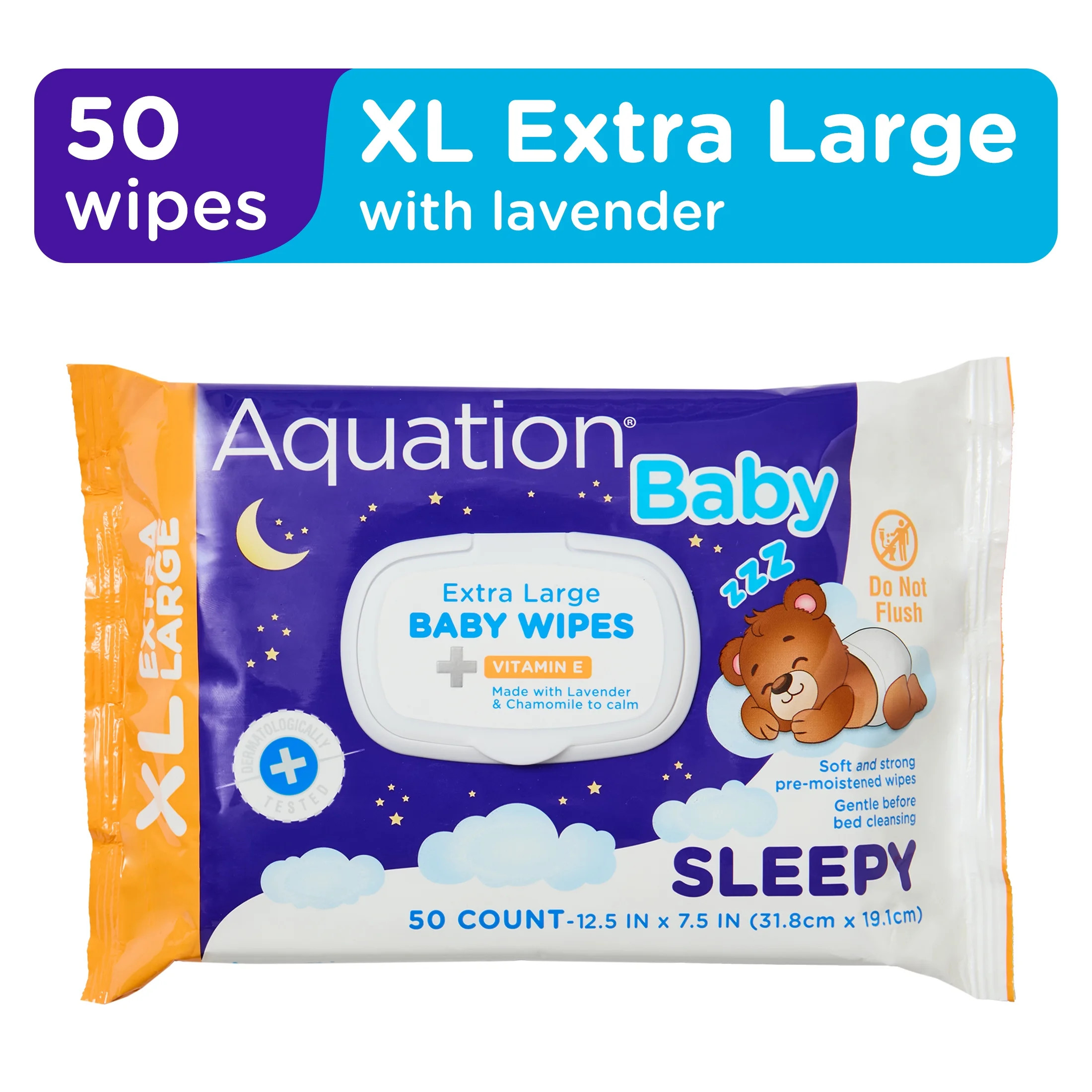Aquation Baby XL Wipe Sleepy with Lavender Essential Oil,  50 Count | Walmart (US)