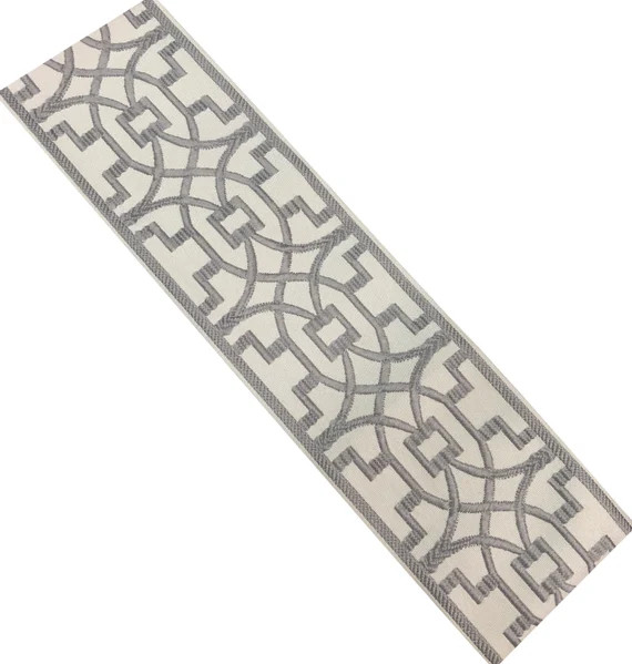 Designer Trim by The Yard Tape Fretwork 3.5 silk grey | Etsy | Etsy (US)