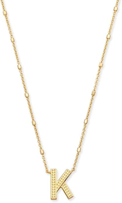 Kendra Scott Letters A-Z Pendant Necklace for Women, Fashion Jewelry, 14k Gold-Plated Brass | Amazon (US)